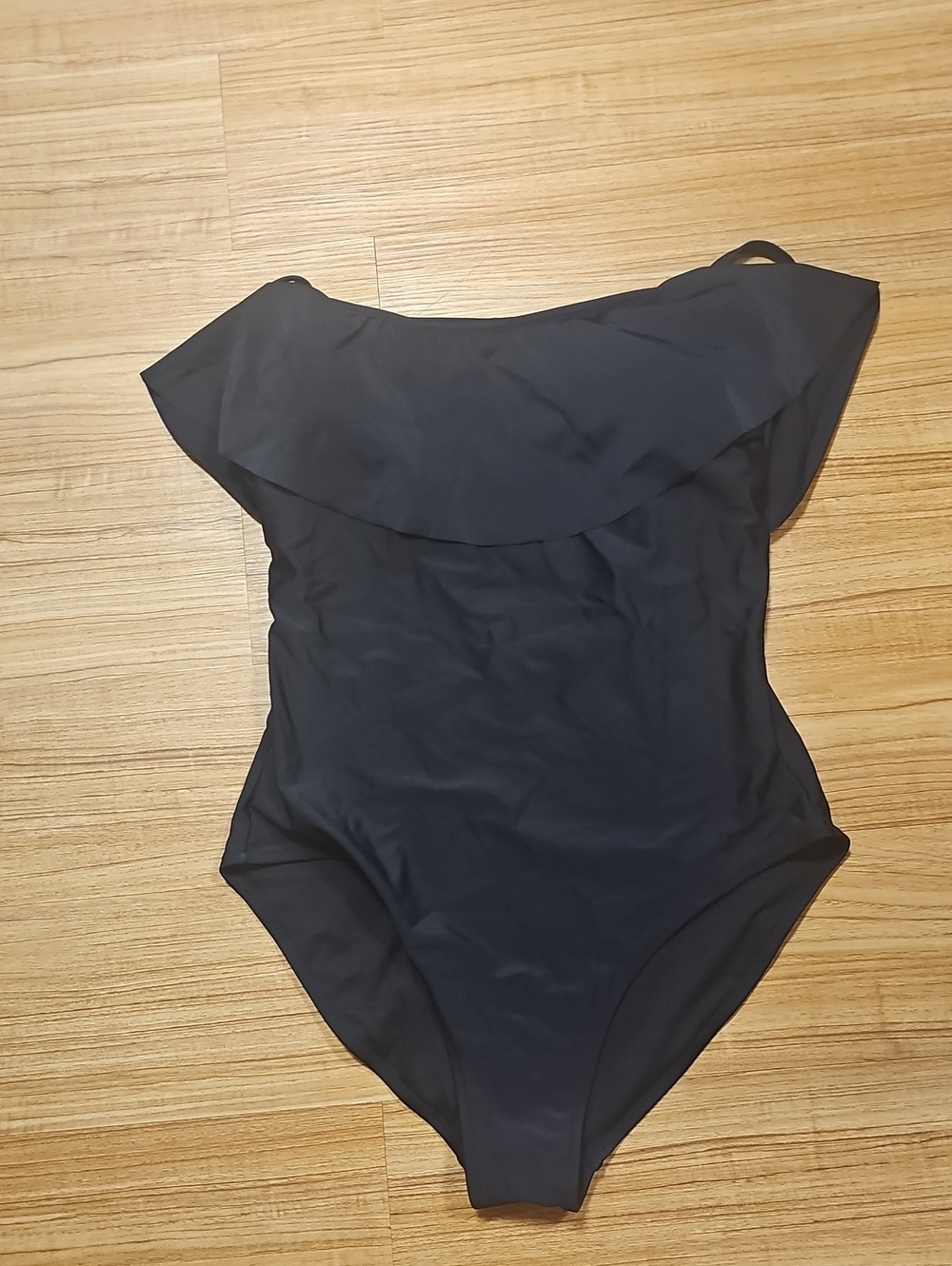 Old Navy Black Off-Shoulder One-Piece Swimsuit